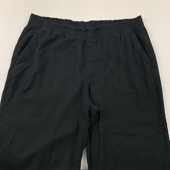 Old Navy Black Linen Blend Wide Leg Cropped Pant XL - Picture 2 of 7